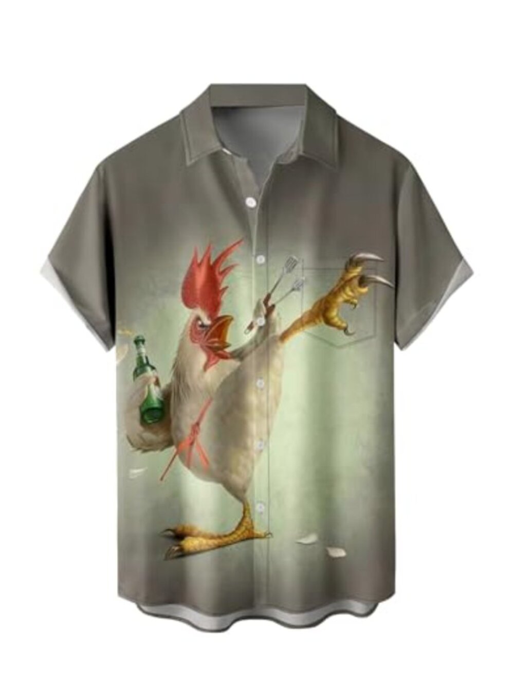 Men's Tropical Hawaiian Button Down Shirt Slim Fit Short Sleeve Casual Beach